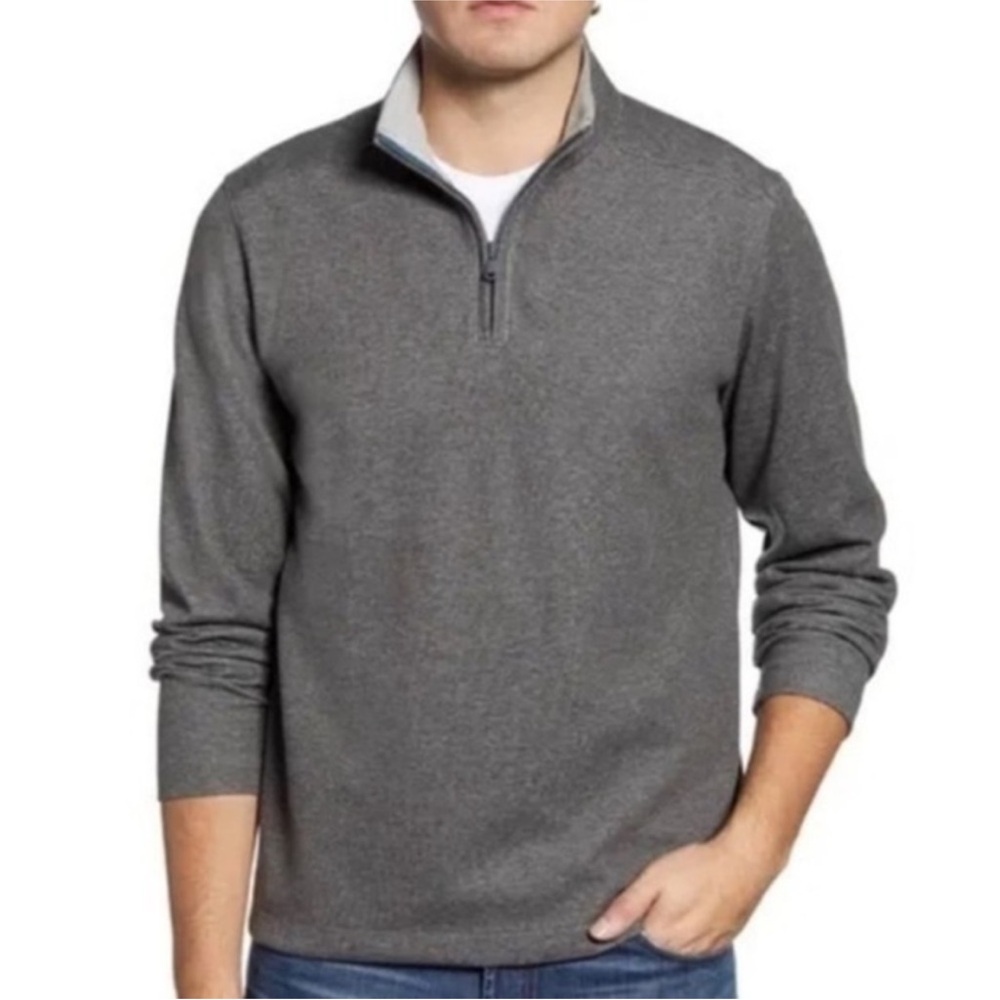 Bonobos Slim Fit 1/4 Zip Up Pullover Charcoal Gray Size Large‎
